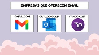 EMPRESAS QUE OFERECEM EMAIL
OUTLOOK.COM
GMAIL.COM YAHOO.COM
 