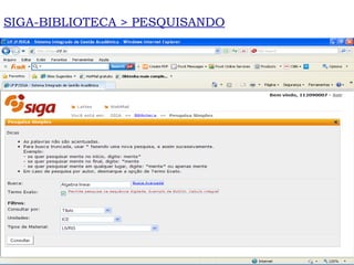 SIGA-BIBLIOTECA > PESQUISANDO 