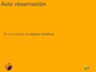 Auto observación




Es un proceso de mejora continua
 