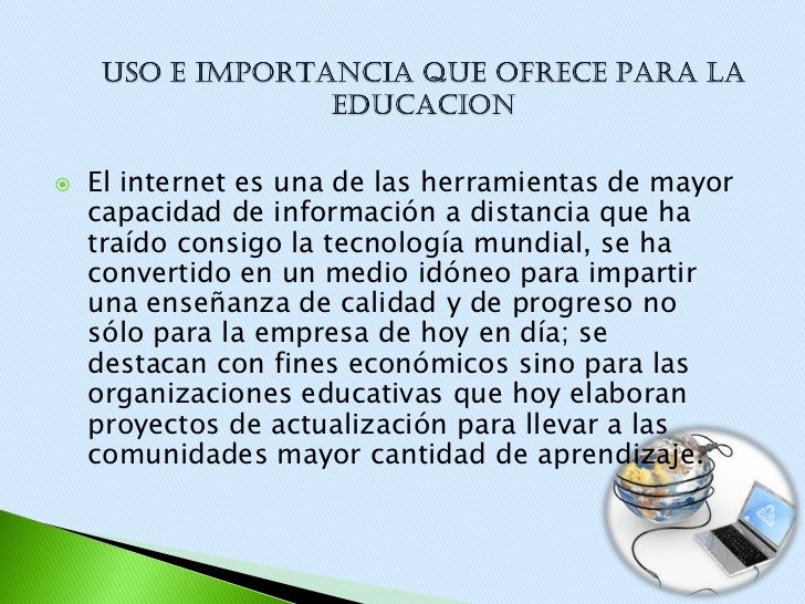 Uso e importancia del internet