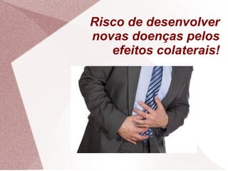 Risco de desenvolver
novas doenças pelos
efeitos colaterais!
 