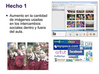 Hecho 1 Aumento en la cantidad de imágenes usadas en los intercambios sociales dentro y fuera del aula. 