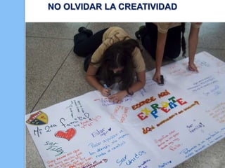 NO OLVIDAR LA CREATIVIDAD

 