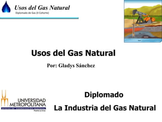 Usos del Gas Natural Por: Gladys Sánchez Diplomado  La Industria del Gas Natural 