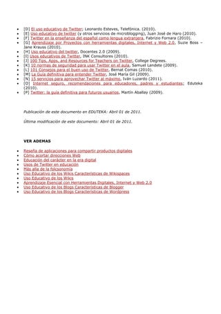 Usos de twitter en educación