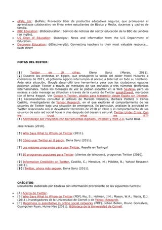 Usos de twitter en educación