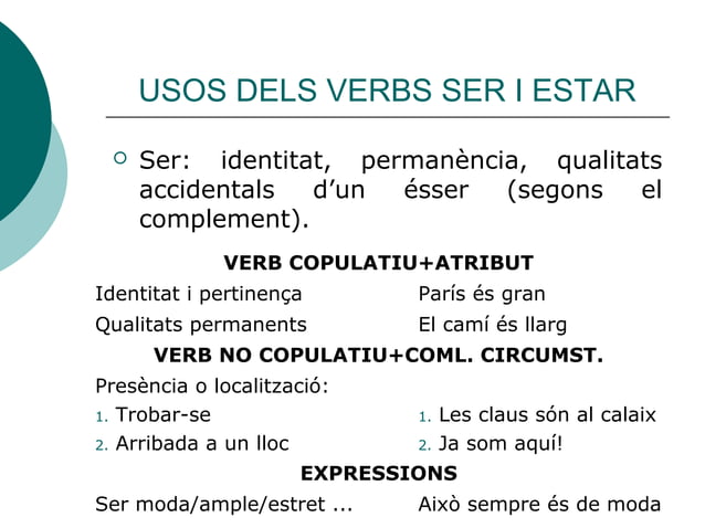 Usos dels verbs 