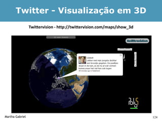 Twitter - Visualização em 3D
                 Twittervision - http://twittervision.com/maps/show_3d




Martha Gabriel                                                           124
 