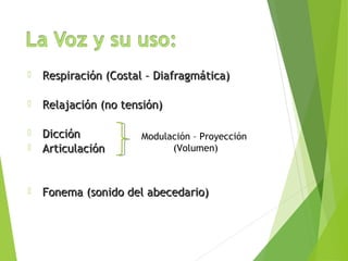 Uso correcto y manejo de la voz | PPT