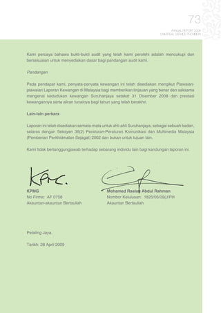 USP Annual Report 2008