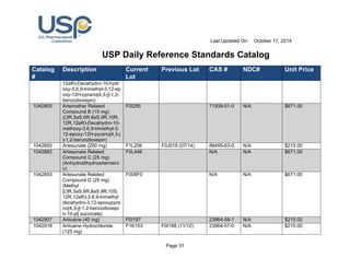 Usp daily reference standards catalog | PDF