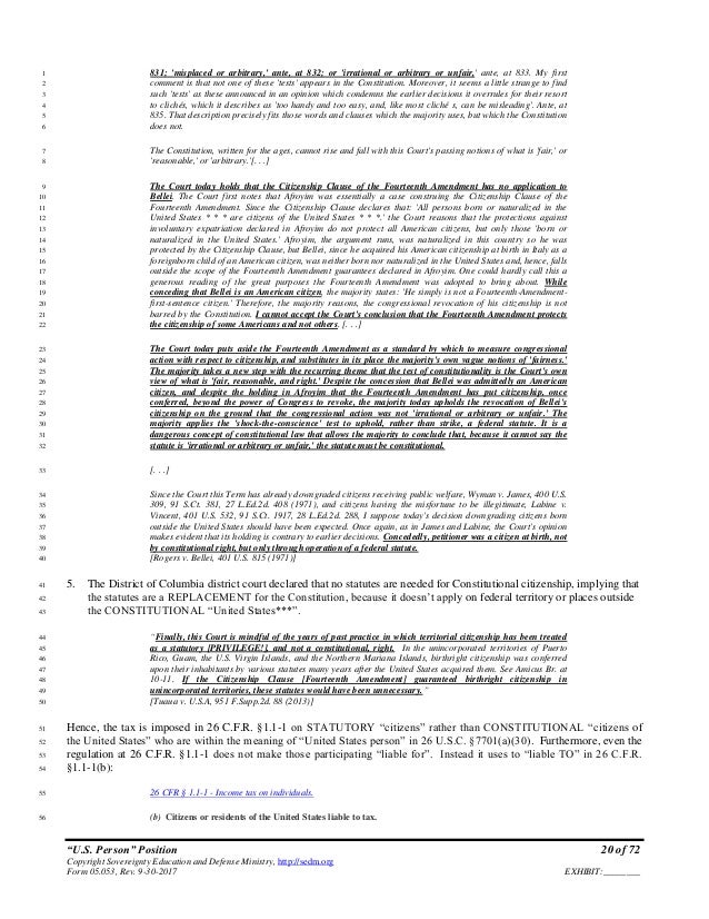 U S Person Position Form 05 053