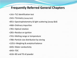 USP General Notices &General Chapters An Overview Dr.A.Amsavel | PDF