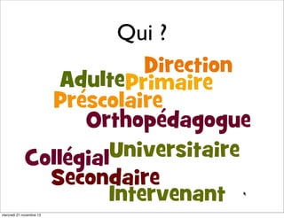 Qui ?

mercredi 27 novembre 13

 