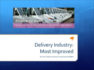 Delivery Industry: Most Improved By Teo Tertel, Ian Kerwin and Amanda Miller 