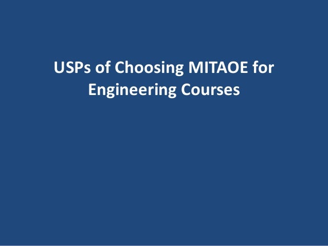 USPs of Choosing MITAOE for
Engineering Courses
 