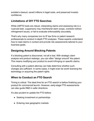 USPTO Guidelines on Freedom to Operate (FTO) Searches – Everything You ...