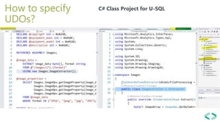 C# Class Project for U-SQLHow to specify
UDOs?
 