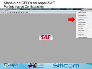 Manejo de CFD´s en Aspel-SAE
Parámetros de Configuración
 