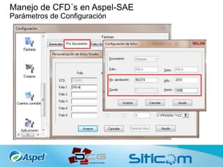 Manejo de CFD´s en Aspel-SAE
Parámetros de Configuración
 
