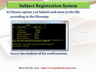 C++ Project: Subject Registration System | PPTX