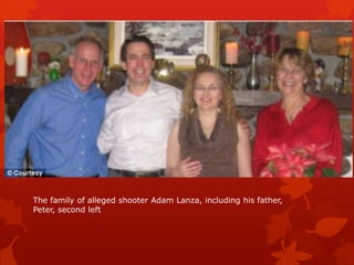 The family of alleged shooter Adam Lanza, including his father,
Peter, second left
 