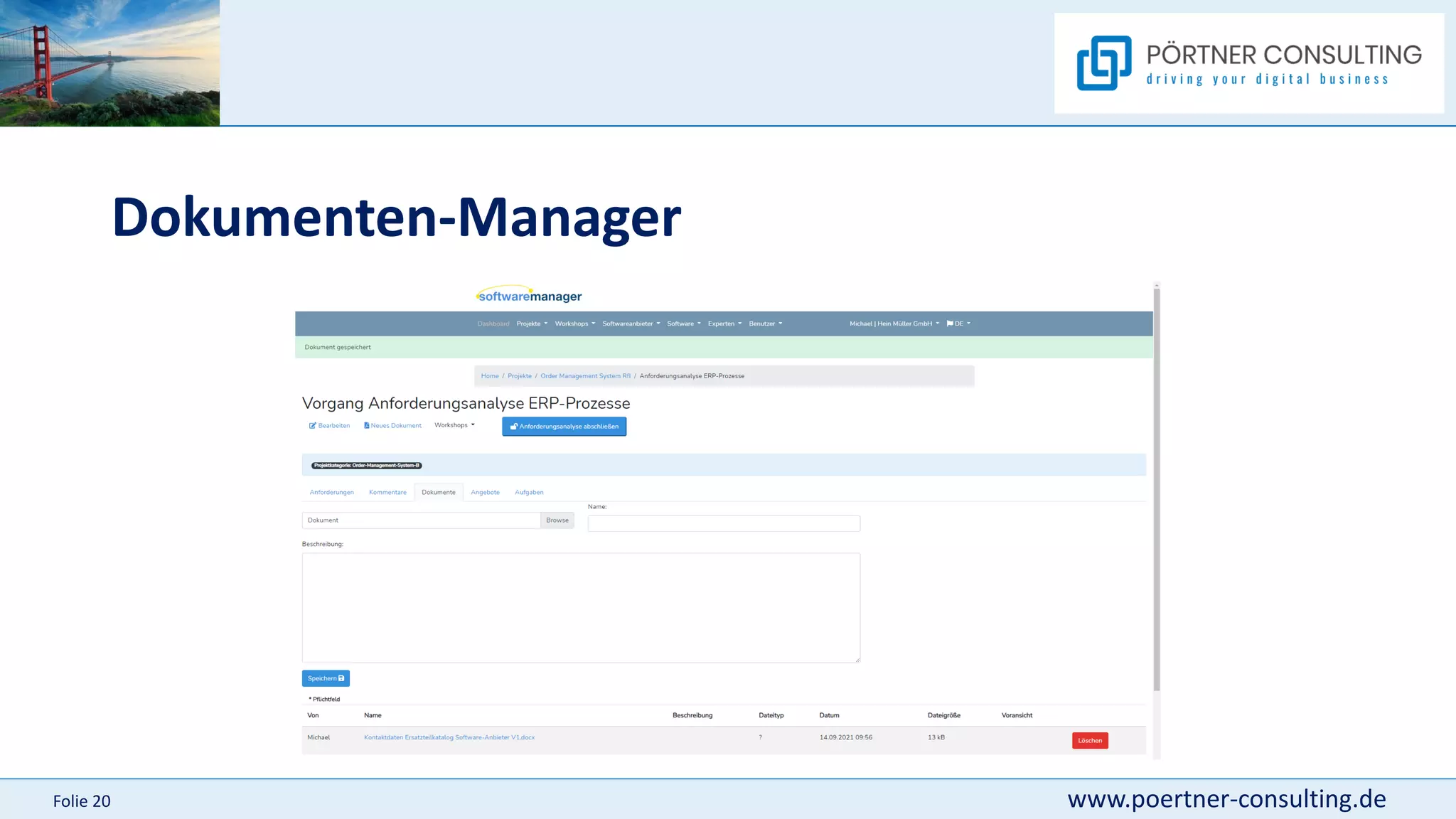 www.poertner-consulting.de
Folie 20
Dokumenten-Manager
 