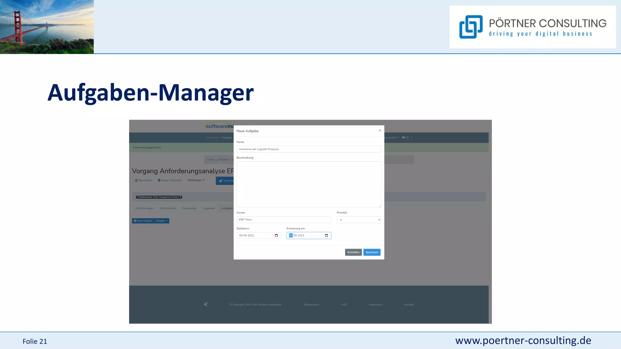 www.poertner-consulting.de
Folie 21
Aufgaben-Manager
 