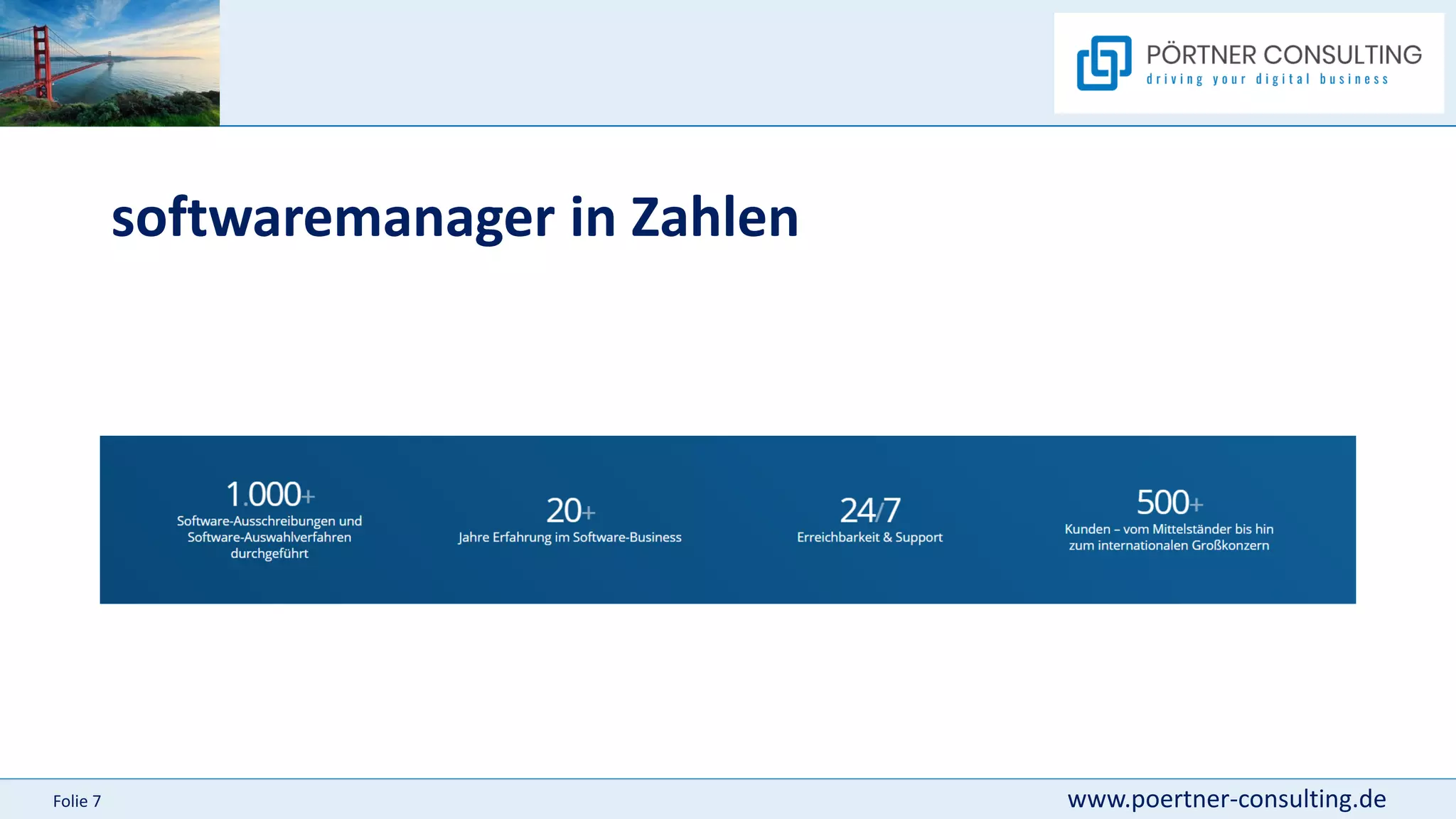www.poertner-consulting.de
Folie 7
softwaremanager in Zahlen
 