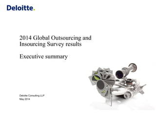 2014 Global Outsourcing and
Insourcing Survey results
Executive summary
Deloitte Consulting LLP
May 2014
 