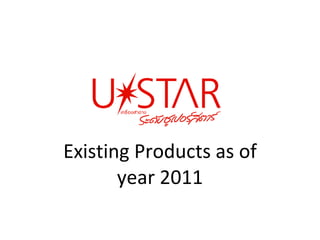 Existing Products as of year 2011 
