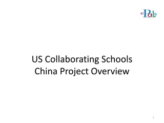 US Collaborating Schools
China Project Overview

1

 