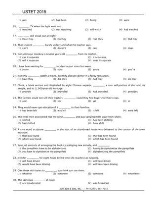 [USTET 2015] ENGLISH PROFICIENCY. Goodspdf | PDF