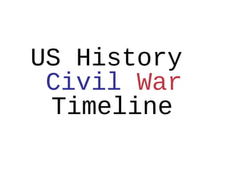 US History
Civil War
Timeline
 