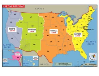 US Time Zone Conversion Chart