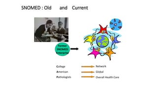 SNOMED : Old and Current
Former
SNOMED
Enterprise
College
American
Pathologists
Global
Network
Overall Health Care
 
