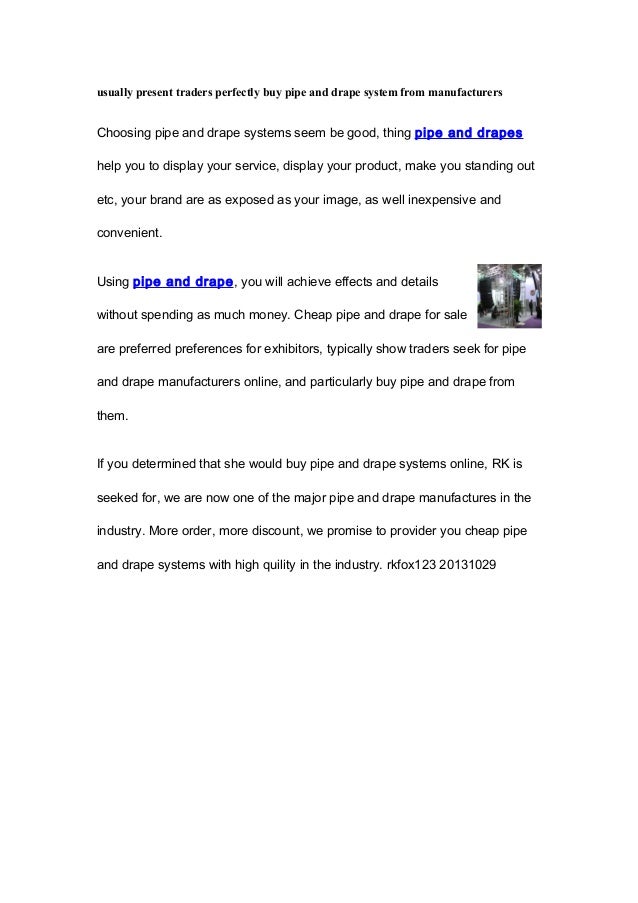 Usually Present Traders Perfectly Buy Pipe And Drape System From Manu
