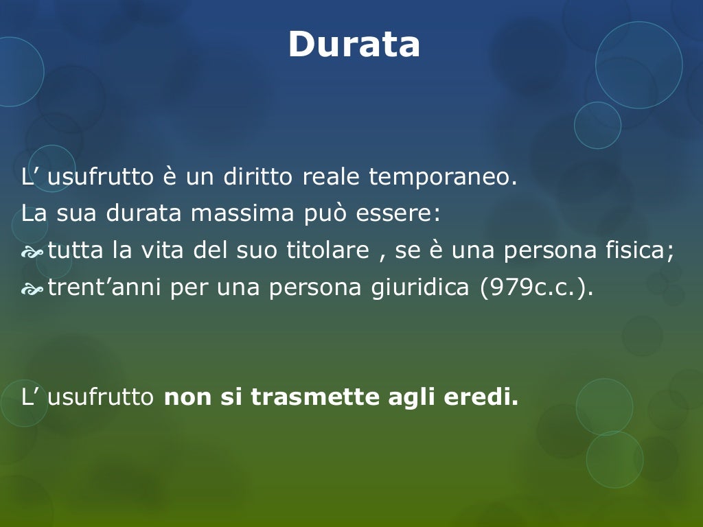 Resta A Chi Cede L Usufrutto