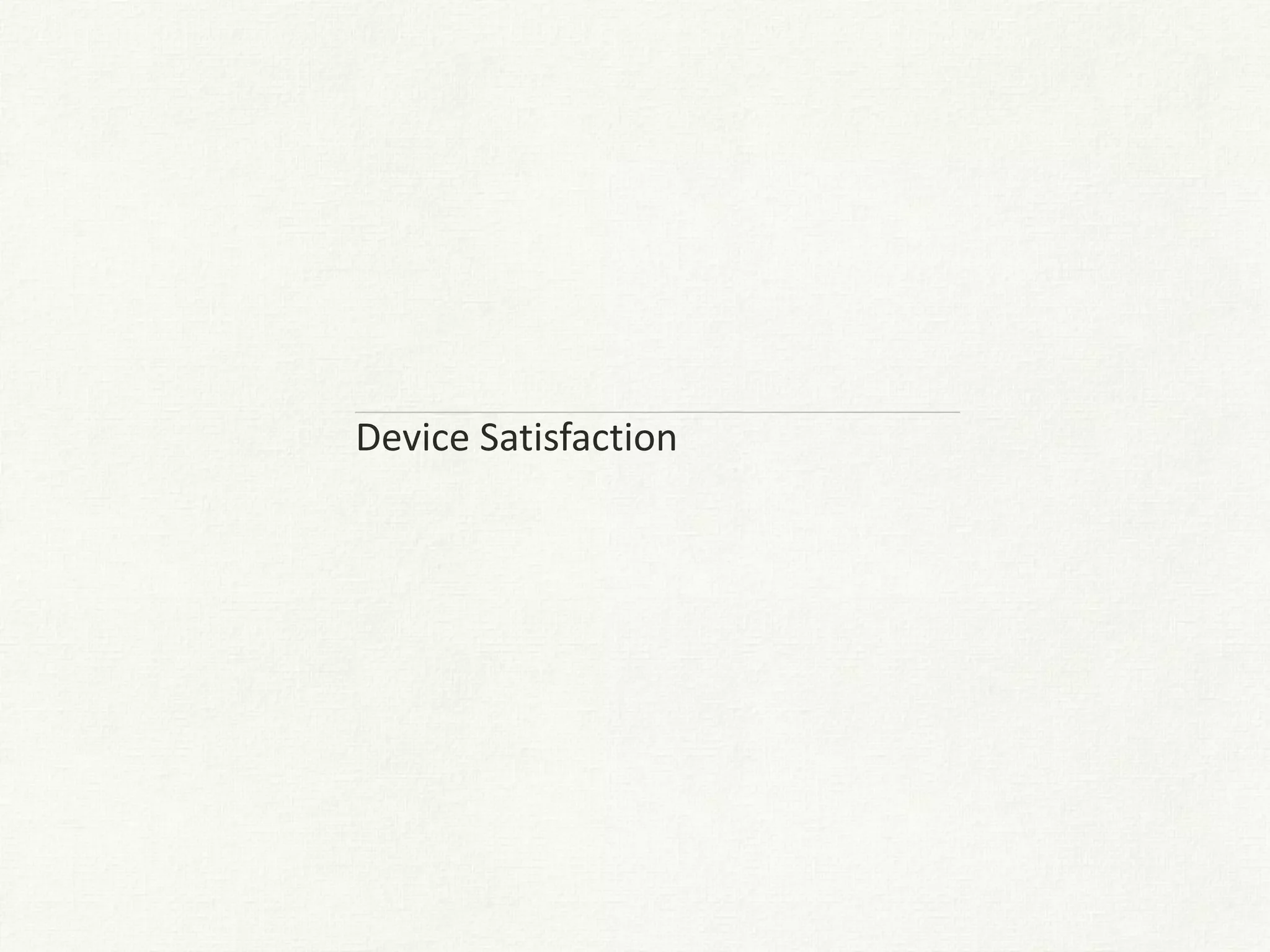 Device Satisfaction
 