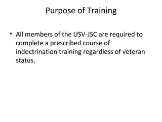 Usv jsc indoc training | PPS
