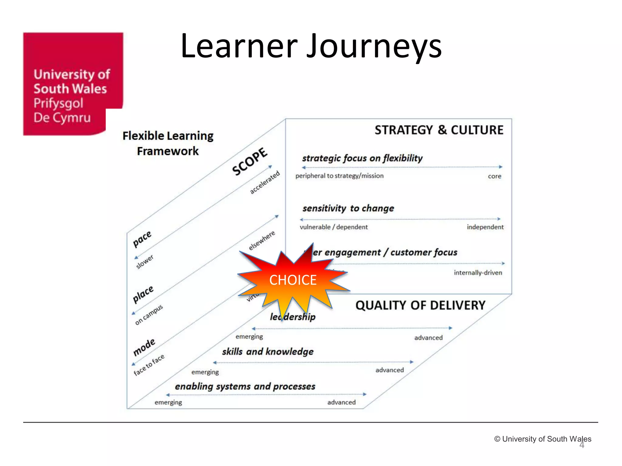 © University of South Wales
Learner Journeys
4
CHOICE
 
