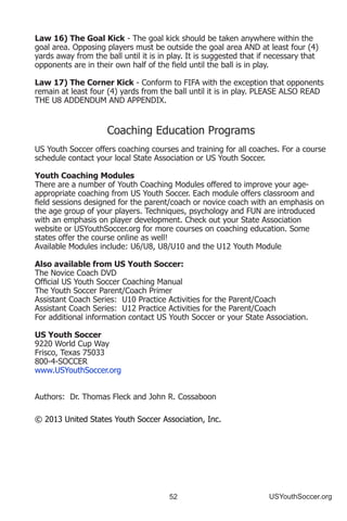 US Youth Soccer Practice Activities (U6-U8)