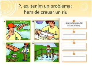 P. ex. tenim un problema:
hem de creuar un riu
 
