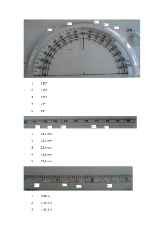 · 1 125º
· 2 115º
· 3 105º
· 4 75º
· 5 50º
· 1 21,1 mm
· 2 22,1 mm
· 3 23,4 mm
· 4 26,5 mm
· 5 27,6 mm
· 1 5/16 in
· 2 1 2/16 in
· 3 1 9/16 in
 