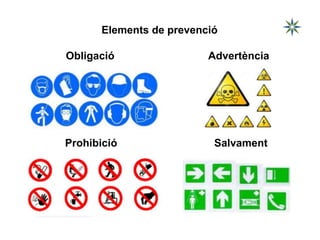 Elements de prevenció
Prohibició Salvament
Obligació Advertència
 