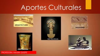Aportes Culturales
PROFESORA: MAURA QUISPE