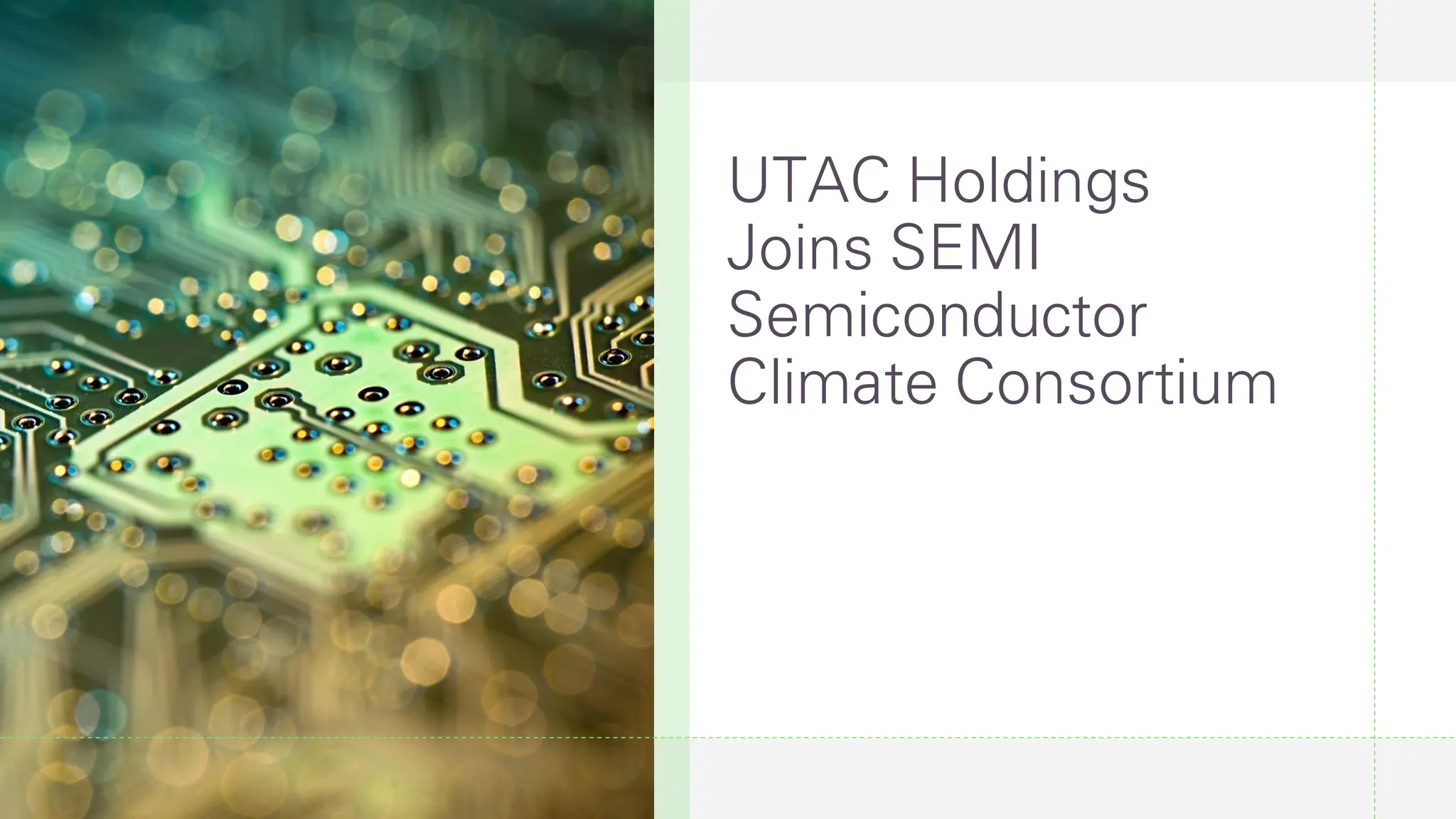 UTAC Holdings Joins SEMI Semiconductor Climate Consortium | PDF