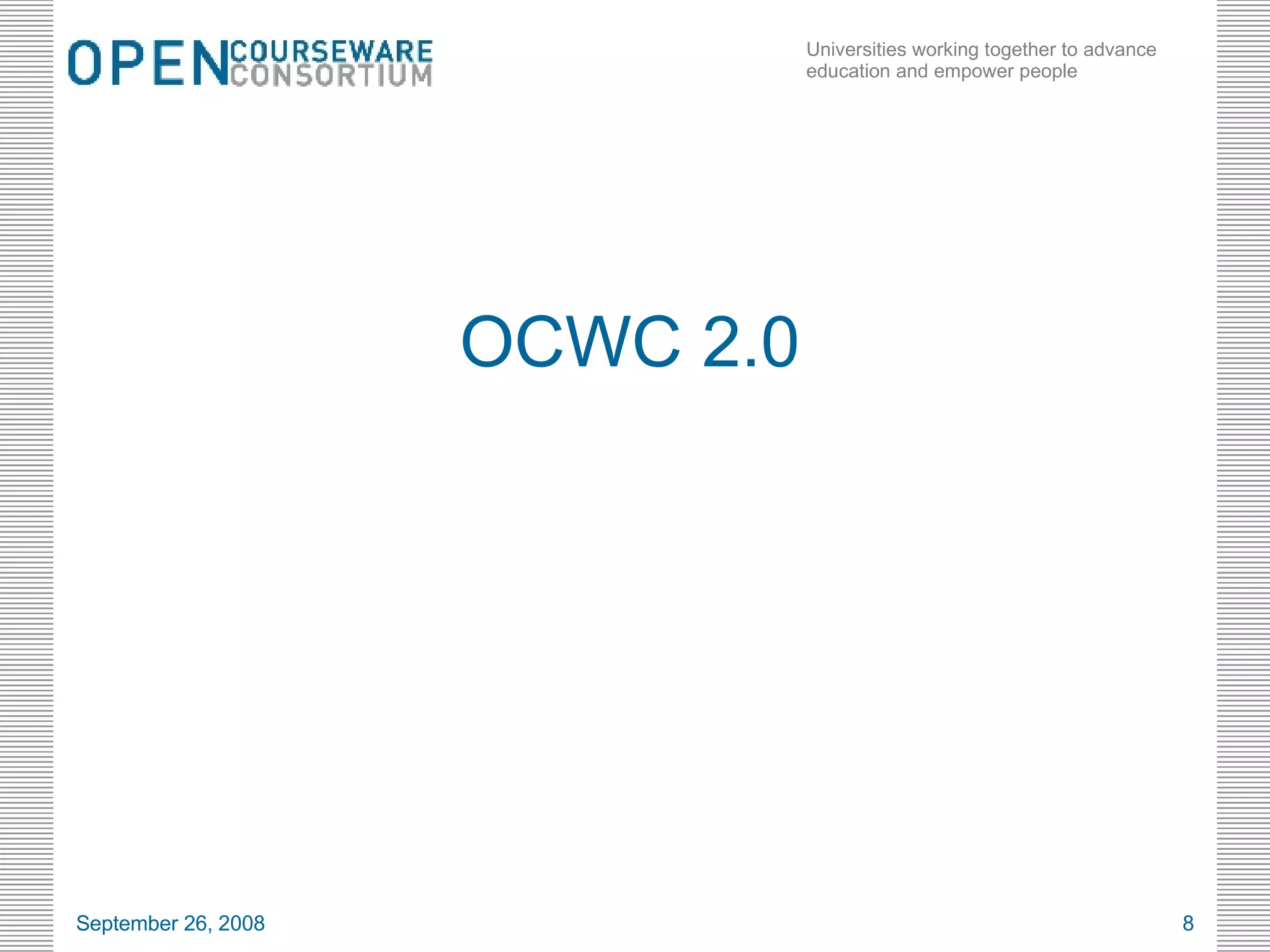 OCWC 2.0 June 5, 2009 