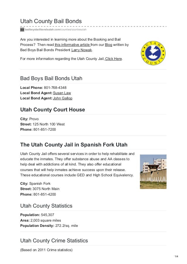 Utah county bail bonds