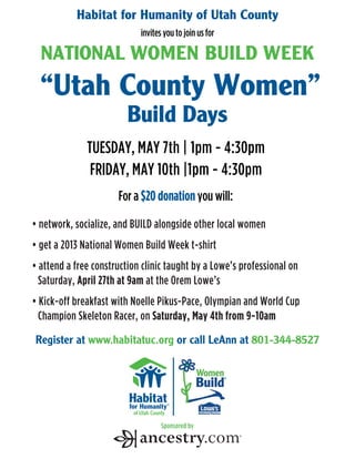 Utah County Women Build Day